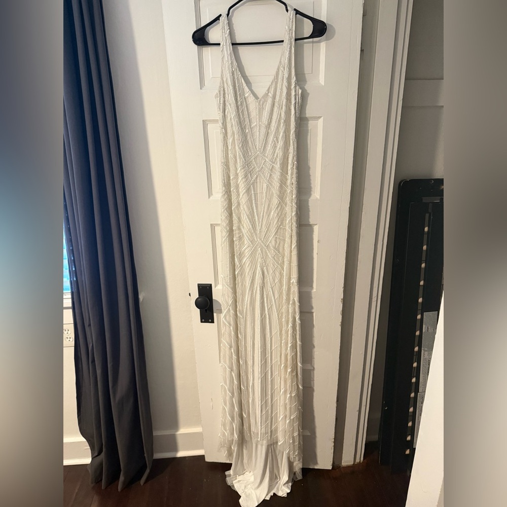 Lulu's Ivory Sequin-Embellished Dress